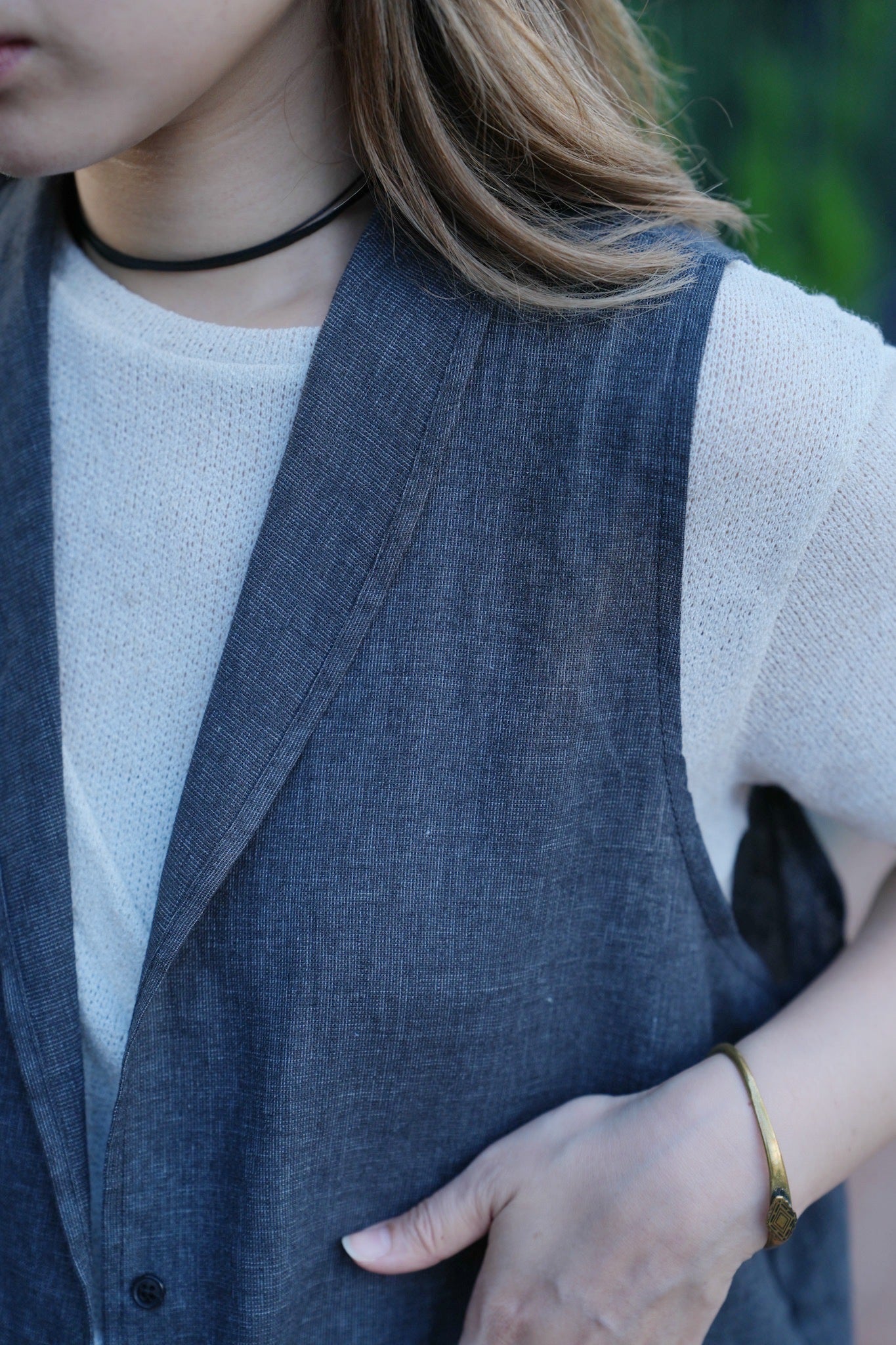 MZ787 LIGHT WEIGHT LINEN VEST
