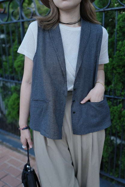 MZ787 LIGHT WEIGHT LINEN VEST