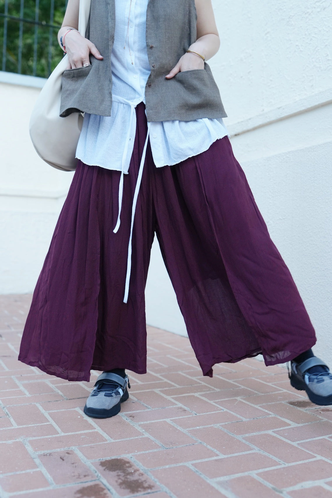 NA413 RAYON WIDE PANTS