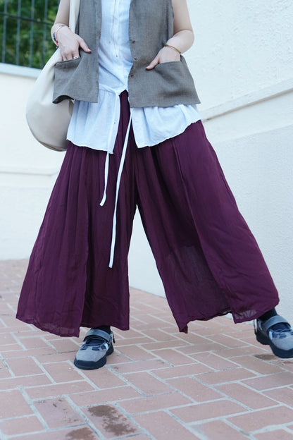 NA413 RAYON WIDE PANTS