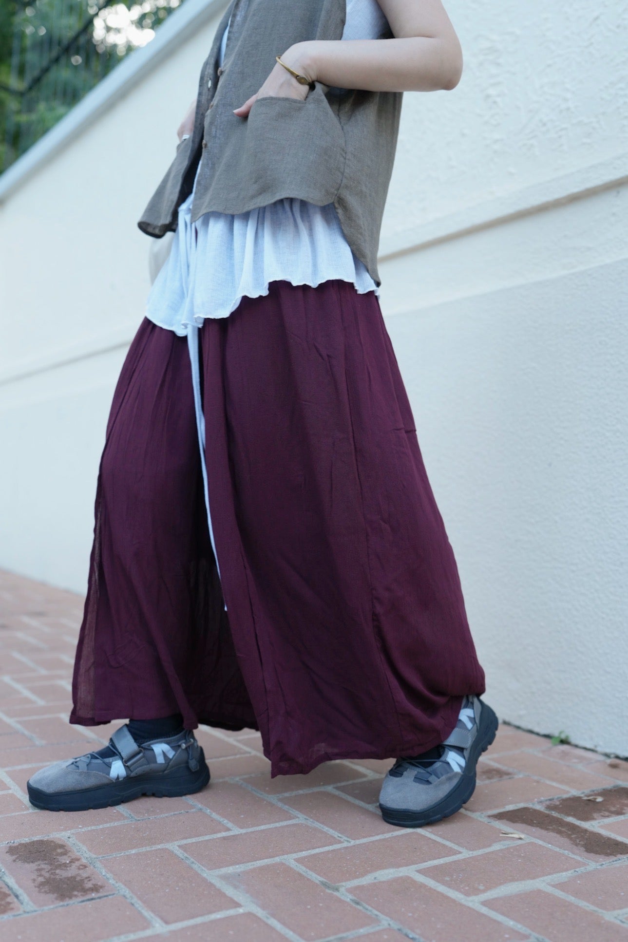 NA413 RAYON WIDE PANTS