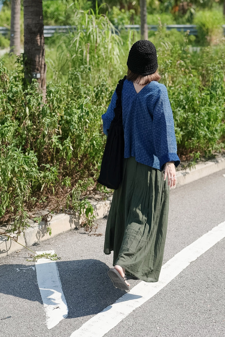 NA495 TEXTURED INDIGO KIMONO
