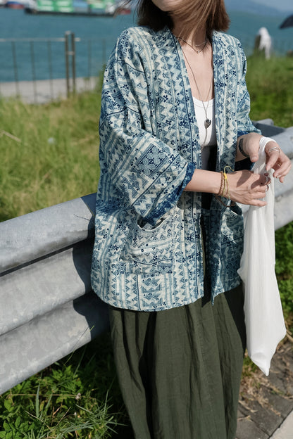 NA496 KASURI INDIGO KIMONO【早鳥送-$30】