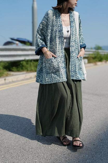 NA496 KASURI INDIGO KIMONO【早鳥送-$30】