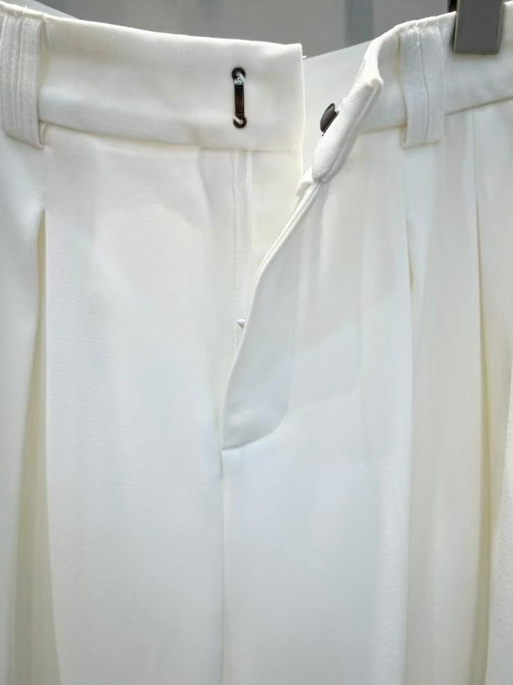 MZ766 PLEATED WIDE LEG PANTS