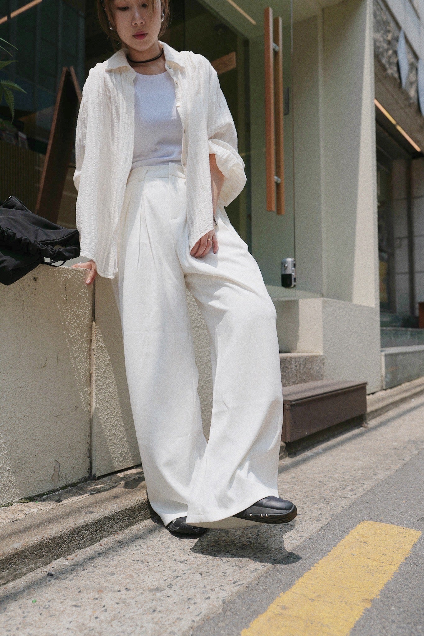 MZ766 PLEATED WIDE LEG PANTS