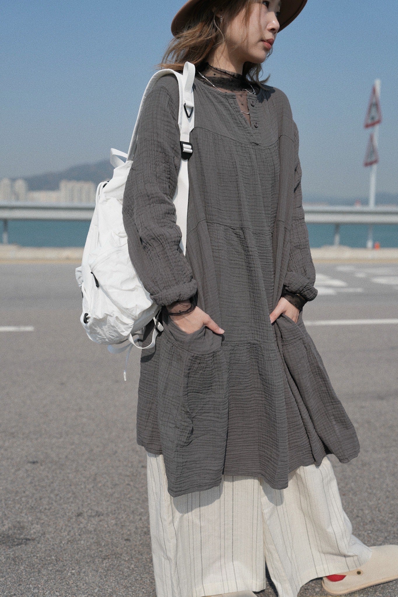 CA609 2WAY Gauze Dress