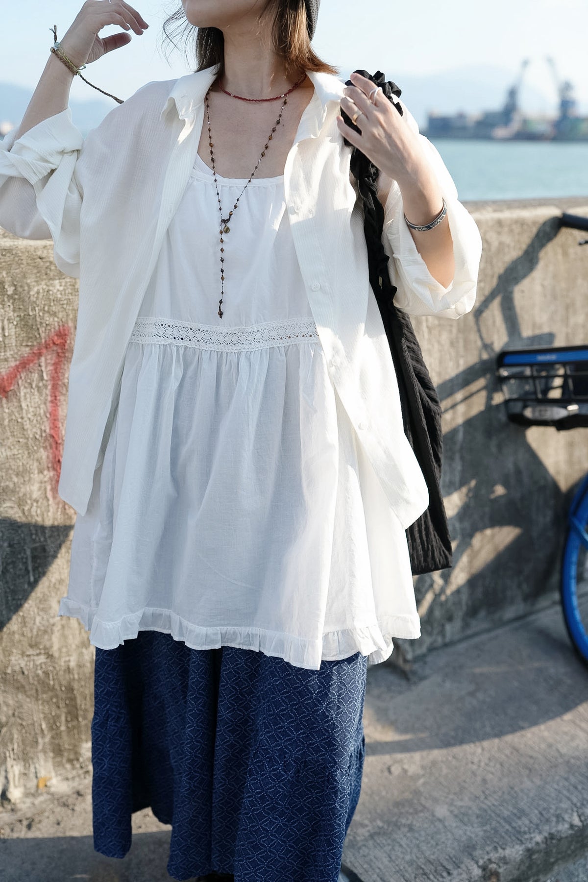 CB149 LACE RUFFLED DRESS