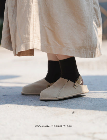 MZ628 GLOW LEATHER SUEDE SLIPPERS