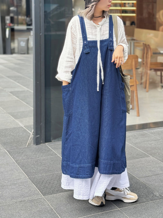 CA-590 Denim Pocket Jumper Dress