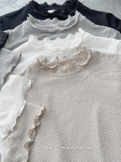CA687 CRINKLE RUFFLE TOP【 2件減-$20, 4件減-$50 】