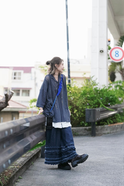 CB103 RUFFLE DENIM JEANS