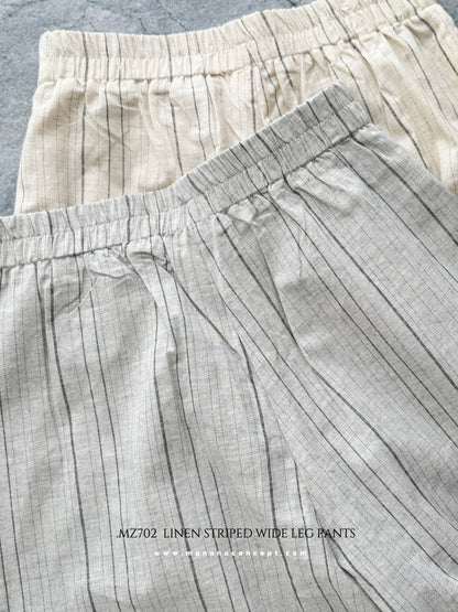 MZ702 LINEN STRIPED WIDE LEG PANTS
