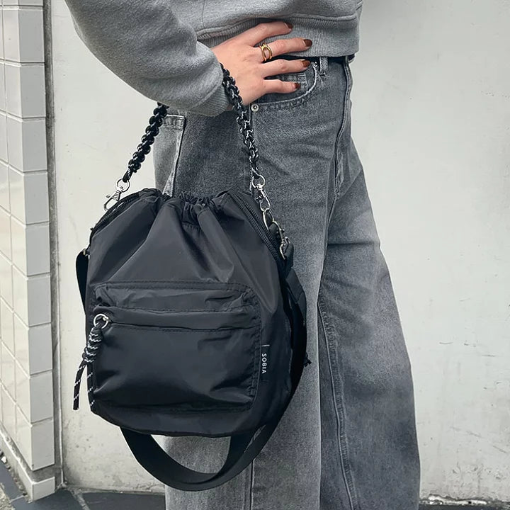 NA439 2WAY DRAWSTRING BUCKET BAG
