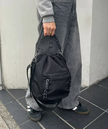 NA439 2WAY DRAWSTRING BUCKET BAG