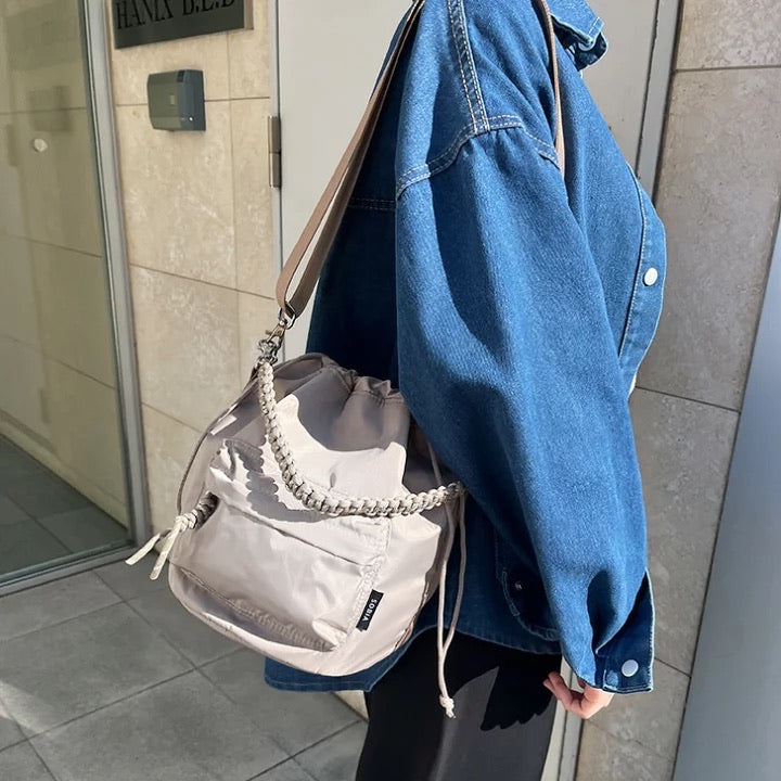 NA439 2WAY DRAWSTRING BUCKET BAG