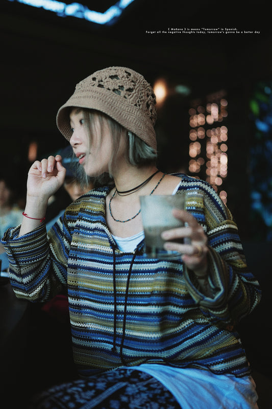 MZ512 STRIPED MESH TOP