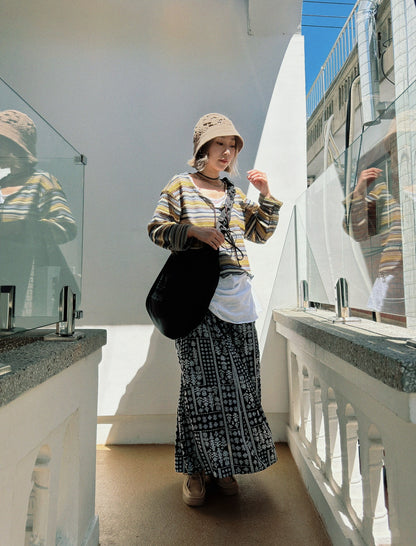 MZ512 STRIPED MESH TOP