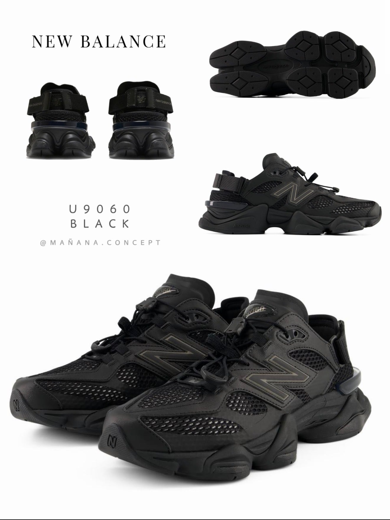 NEW BALANCE U9060 (日本限定) - 黑色/白色