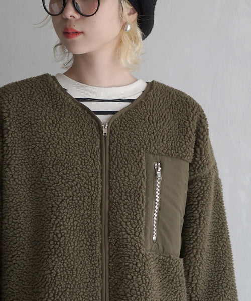NA423 BOA FLEECE LONG COAT