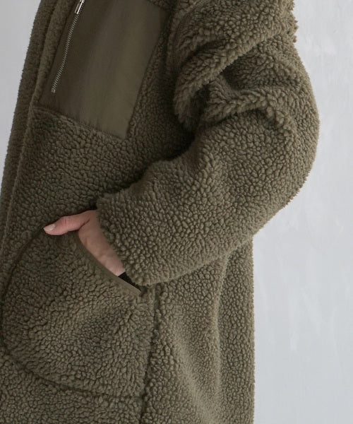 NA423 BOA FLEECE LONG COAT