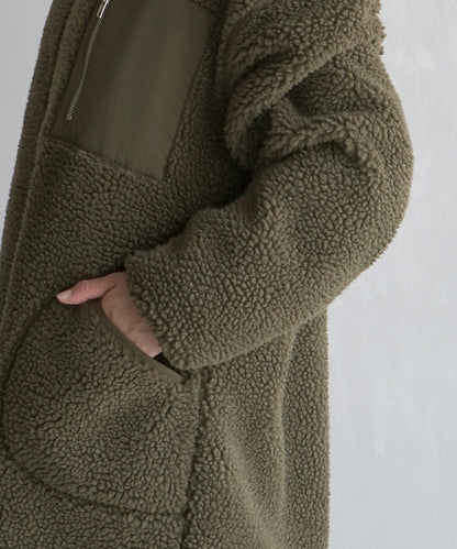 NA423 BOA FLEECE LONG COAT