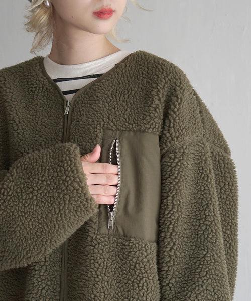 NA423 BOA FLEECE LONG COAT