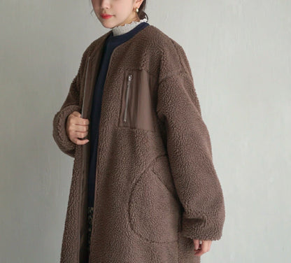 NA423 BOA FLEECE LONG COAT