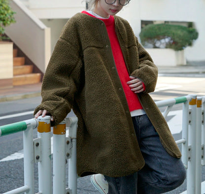 NA424 BOA FLEECE HALF COAT