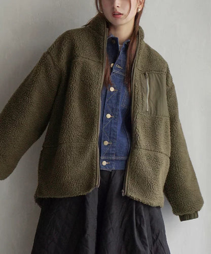 NA425 BOA FLEECE HIGH NECK JACKET