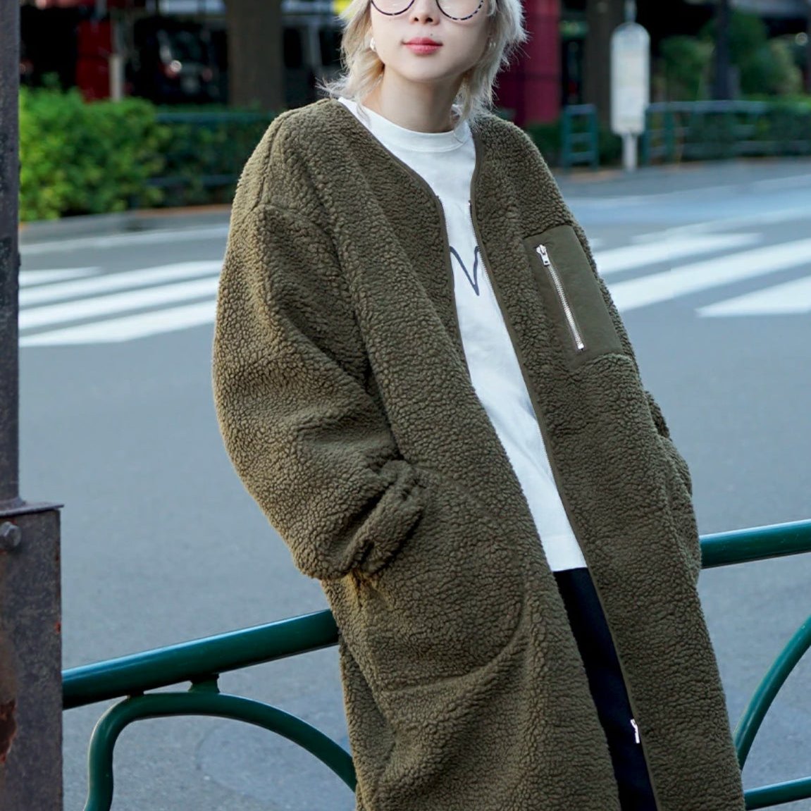 NA423 BOA FLEECE LONG COAT