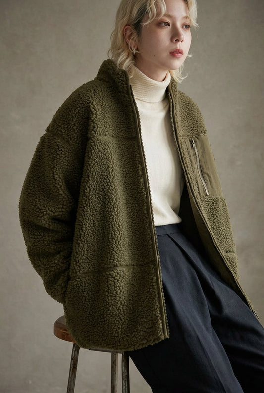 NA425 BOA FLEECE HIGH NECK JACKET