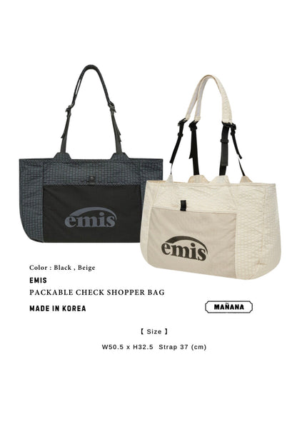 EMIS PACKABLE CHECK SHOPPER BAG