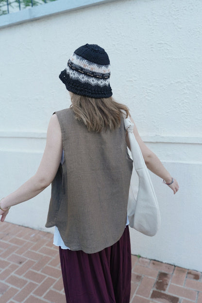 MZ787 LIGHT WEIGHT LINEN VEST