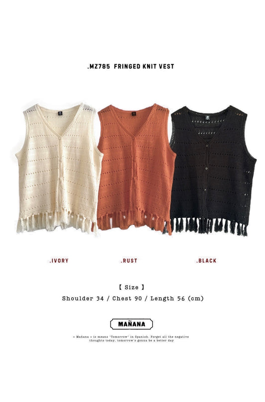 MZ785 FRINGED KNIT VEST