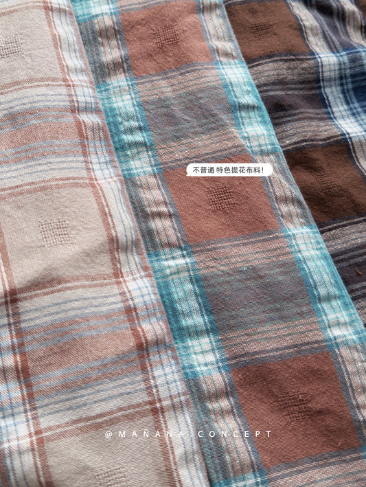 CB107 DOBBY PLAID SHIRT BLOUSE