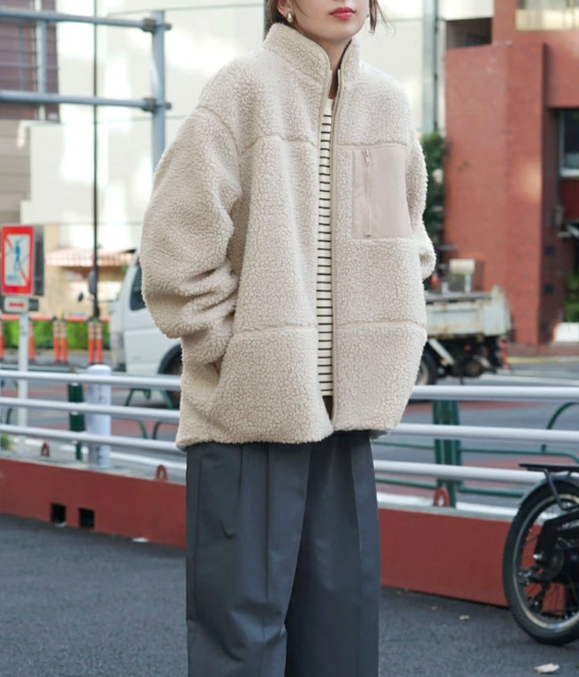 NA425 BOA FLEECE HIGH NECK JACKET