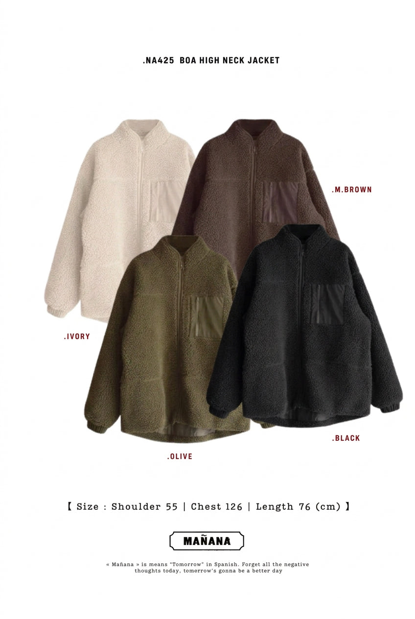 NA425 BOA FLEECE HIGH NECK JACKET