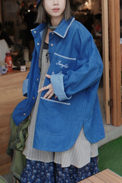 MZ853 STITCHED DENIM JACKET