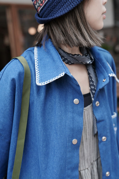 MZ853 STITCHED DENIM JACKET