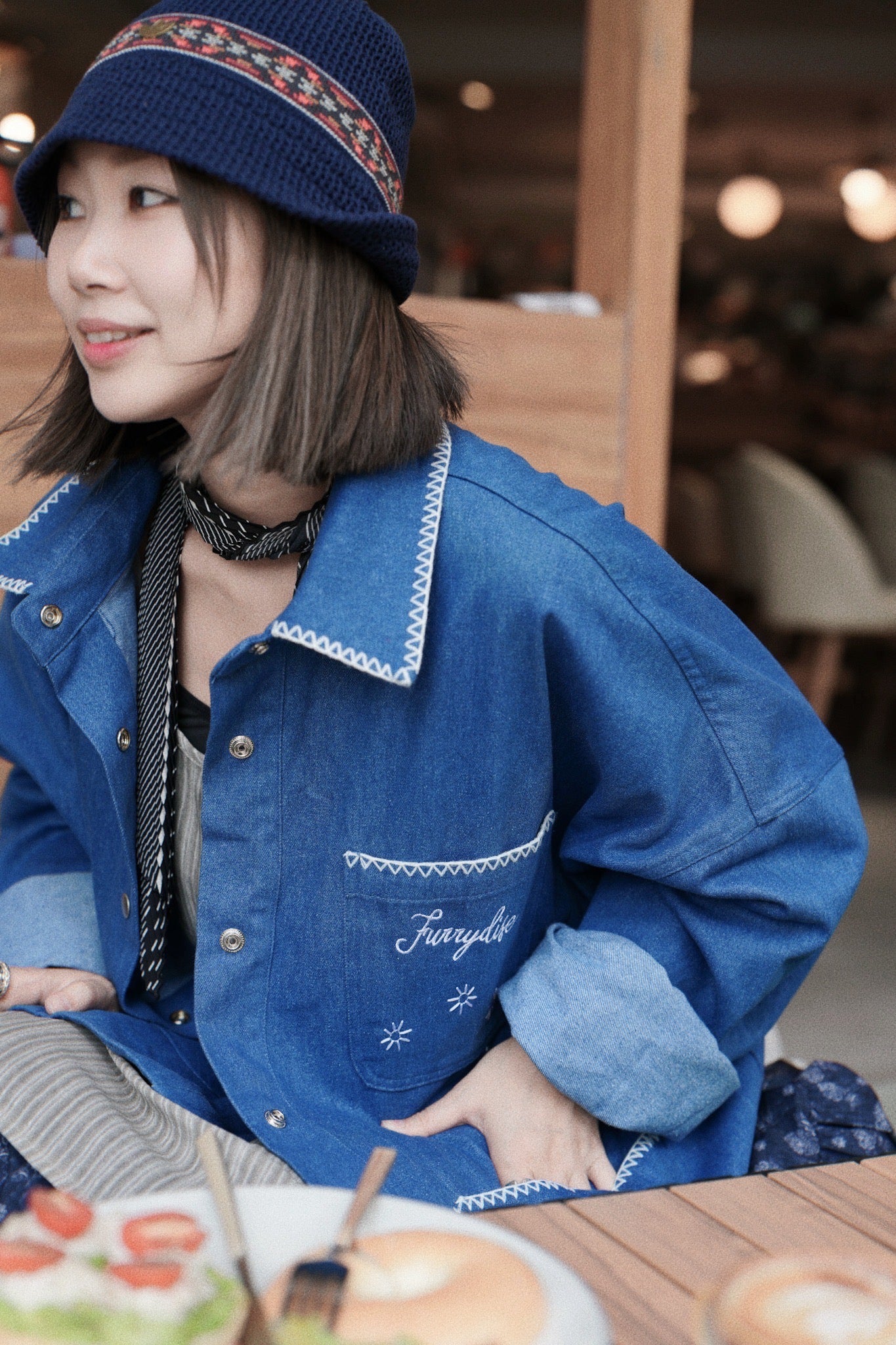MZ853 STITCHED DENIM JACKET