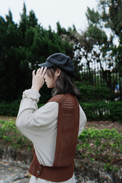MZ705 CROCHET KNIT VEST