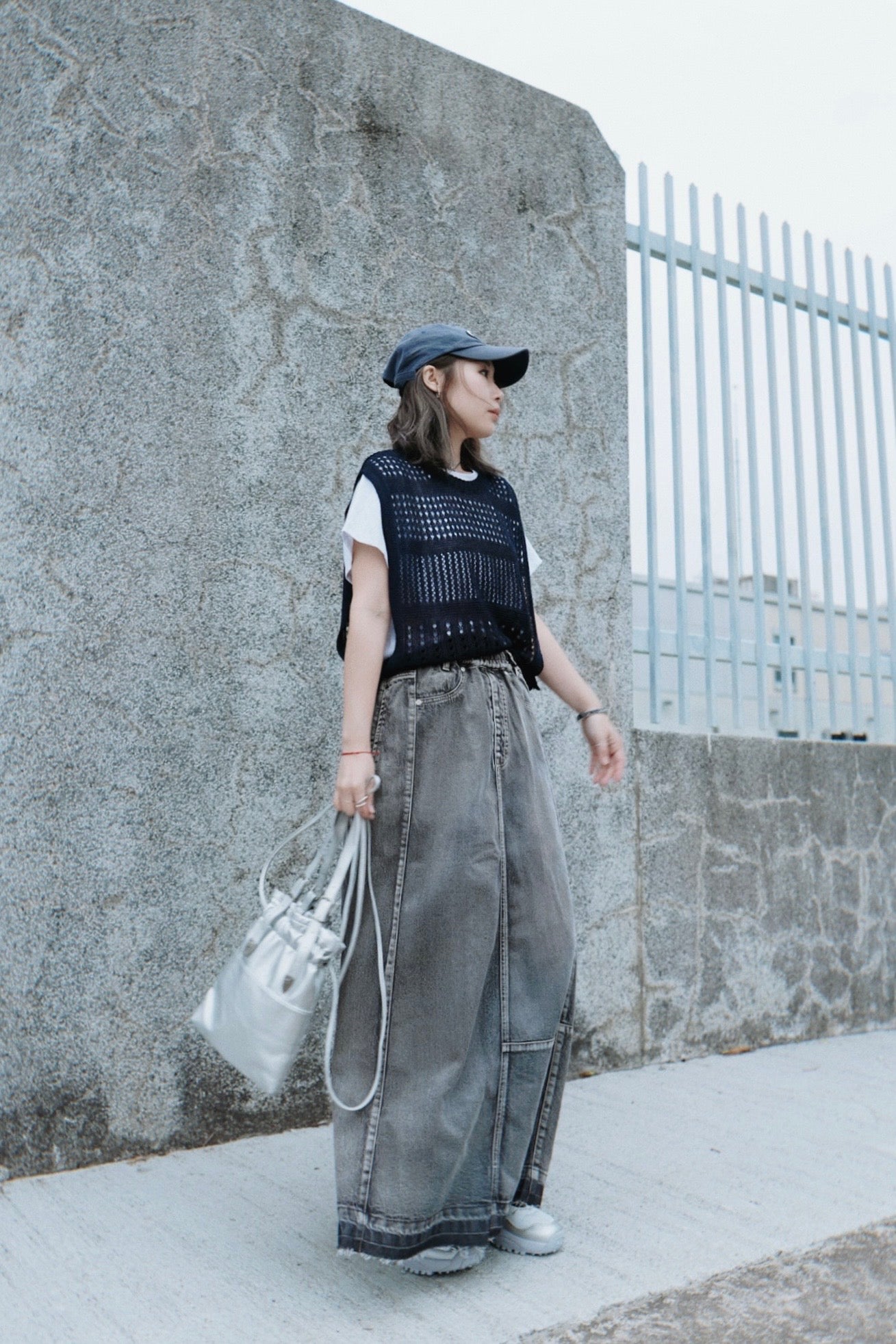 MZ705 CROCHET KNIT VEST