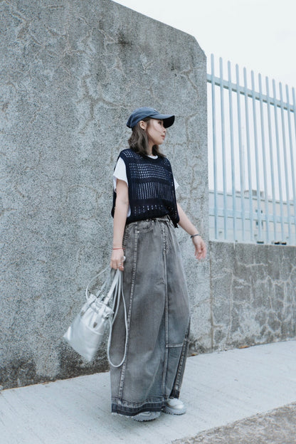 MZ705 CROCHET KNIT VEST
