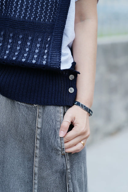 MZ705 CROCHET KNIT VEST