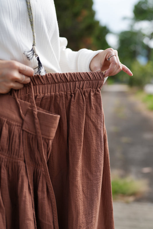 MZ551 PLEATED WRAP SKIRT