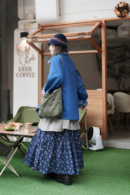 MZ854 PRINTED FLORAL SKIRT