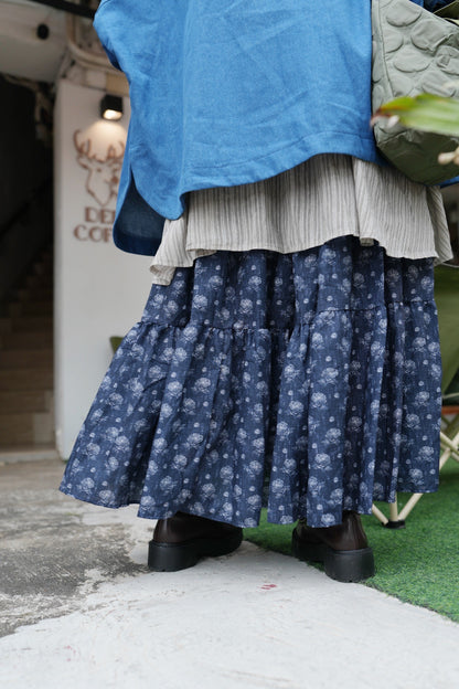 MZ854 PRINTED FLORAL SKIRT