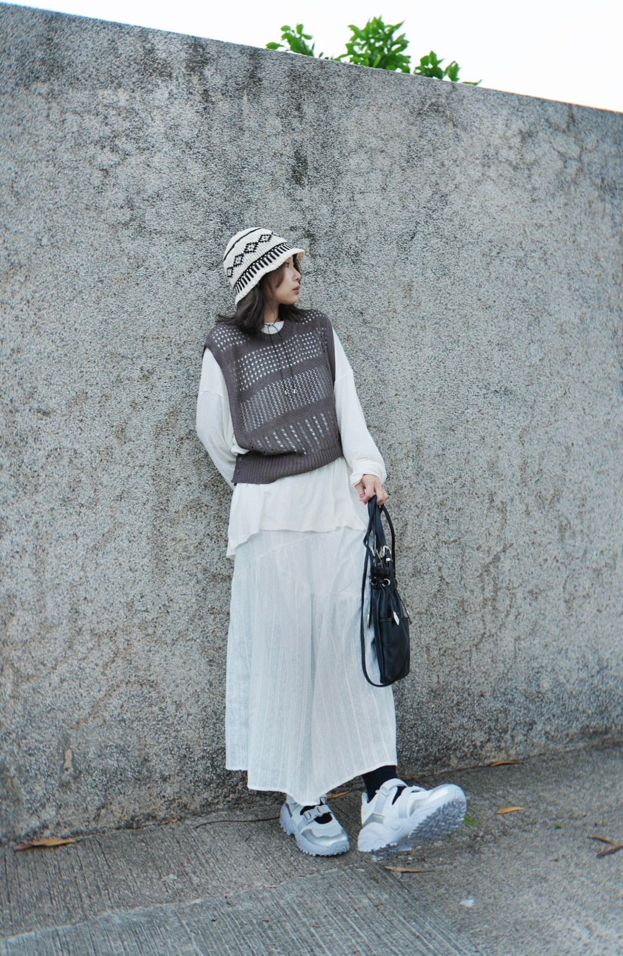 MZ705 CROCHET KNIT VEST