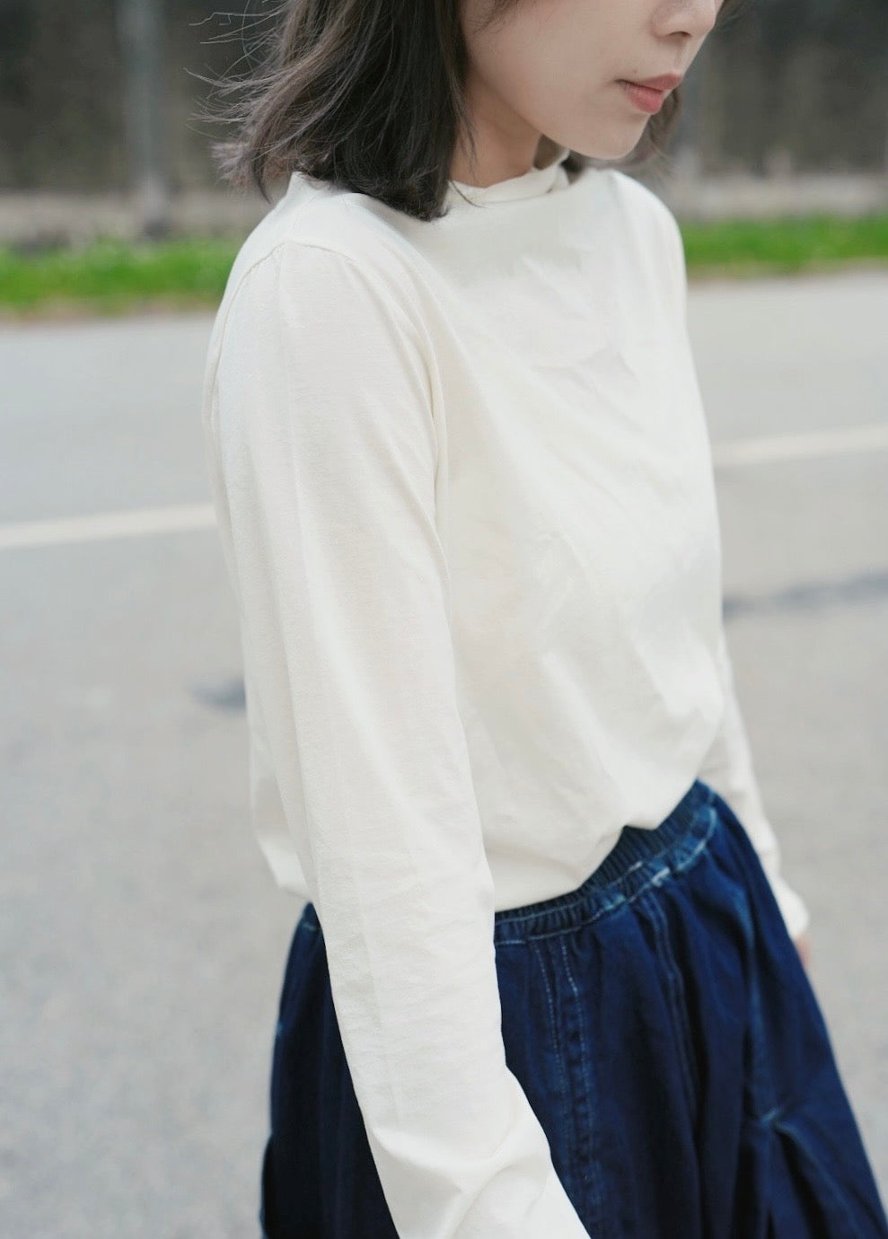 MZ706 HALF NECK COTTON TOP